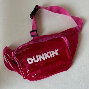 DD Dunkin Donuts Pink See-Through Clear Waist Fanny Pack Cross Body Bag Unused